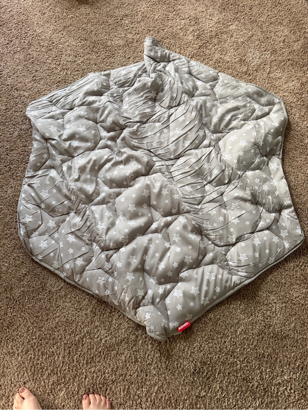 MOONSEA Hexagon Baby Playpen Mat 55x47 Gray Stars Padded Non-Slip Play Mat tummy